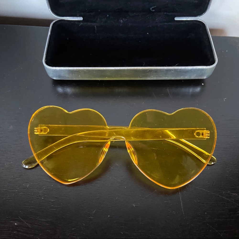 Yellow/ orange heart sunglasses